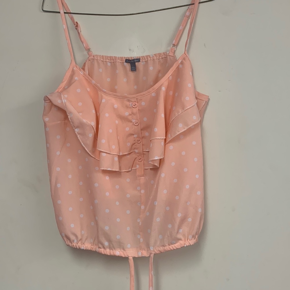 Light pink and white Polka dot crop top